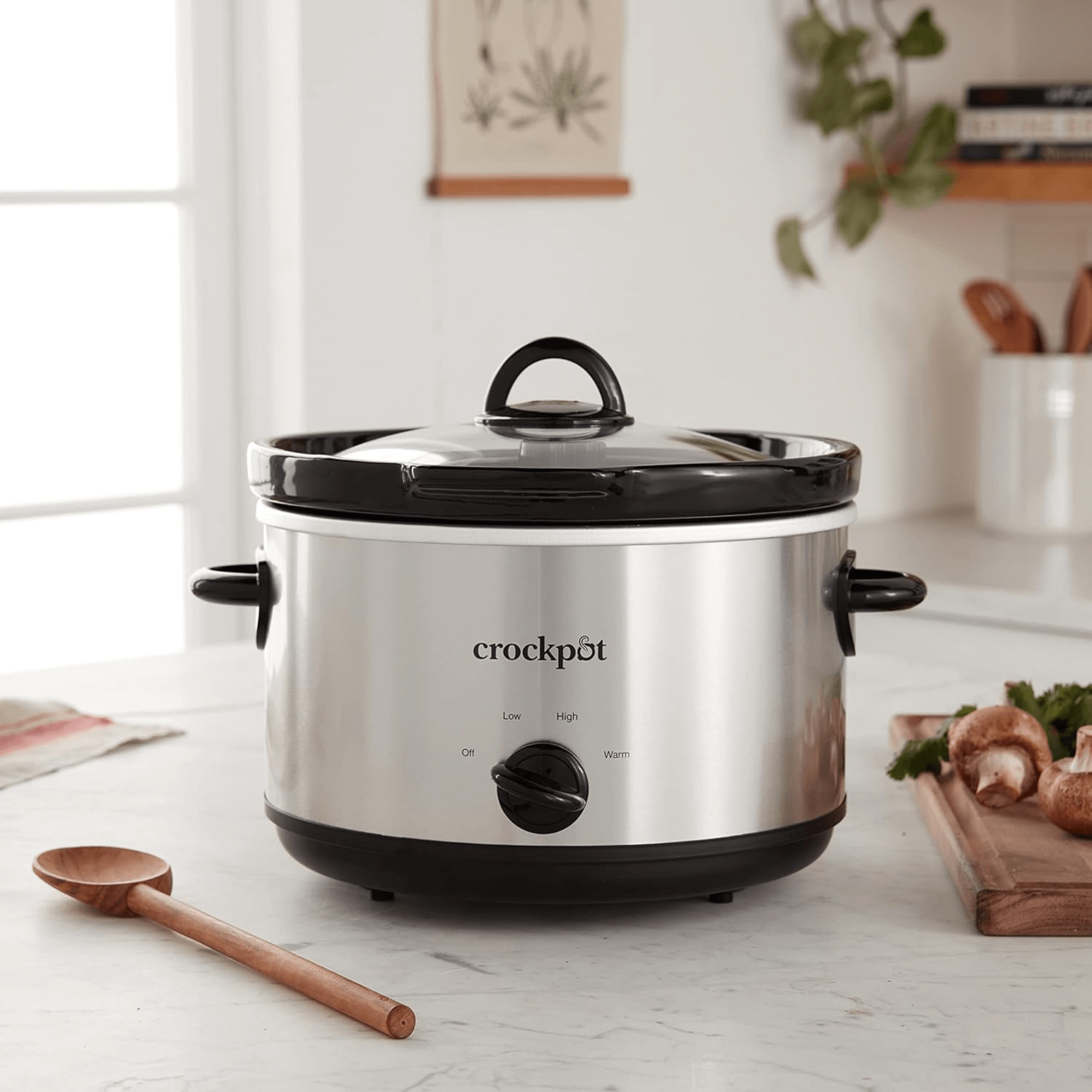 Crockpot 5 Qt. Round Manual Stainless Steel Slow Cooker and Little Dipper Warmer