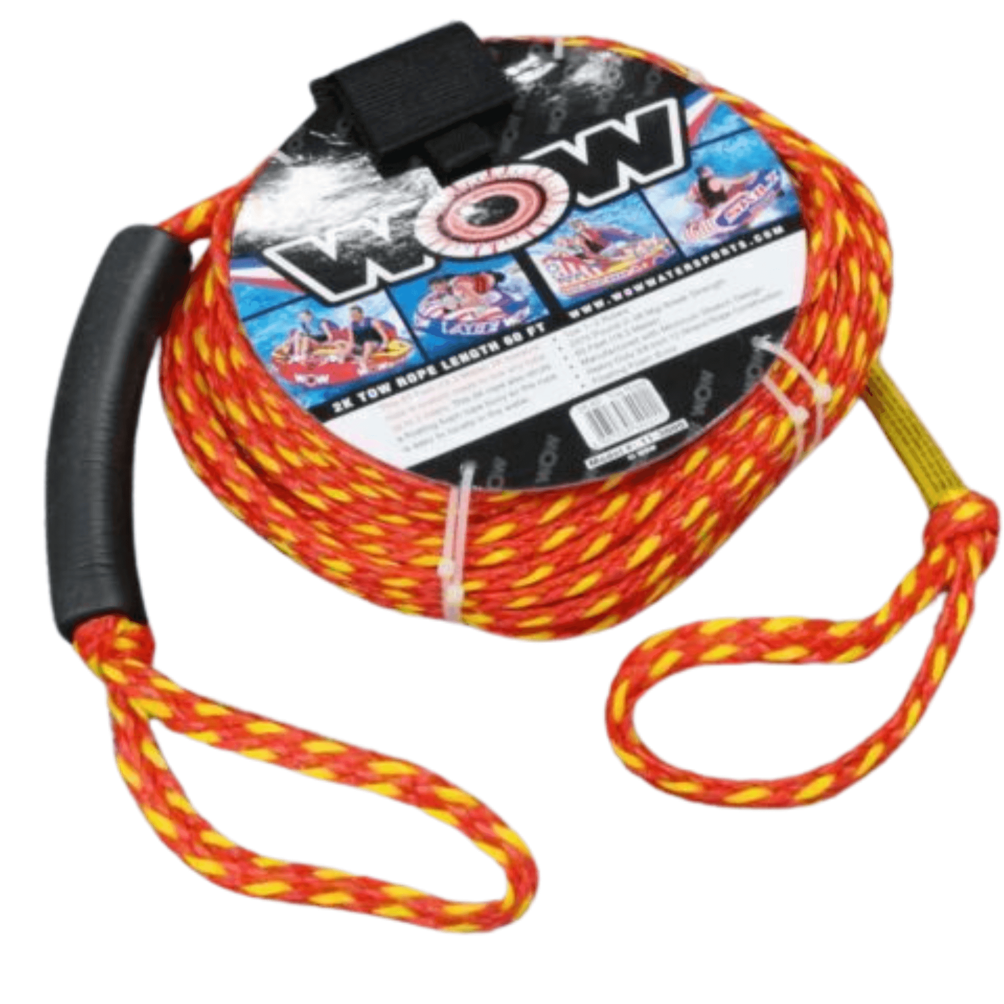 WOW Watersports 2K 60' Tow Rope Tube Up to 2 Riders With a Floating Foam Buoy