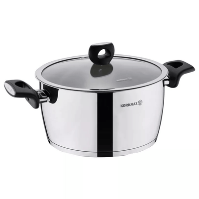 Korkmaz Nora 5.5L Stainless Steel Casserole with Lid