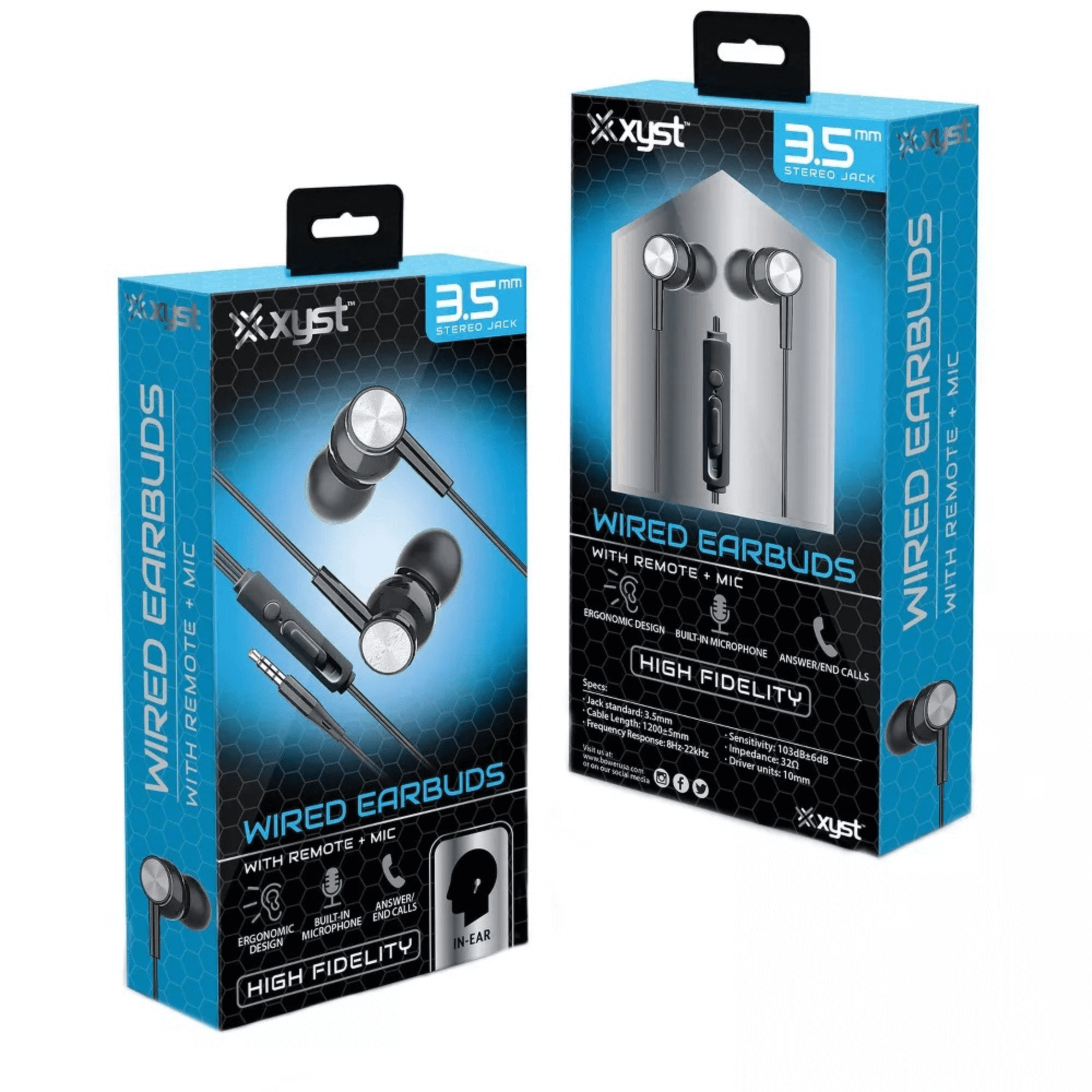 Xyst 3.5mm Stereo In-Ear Earbuds with Microphone