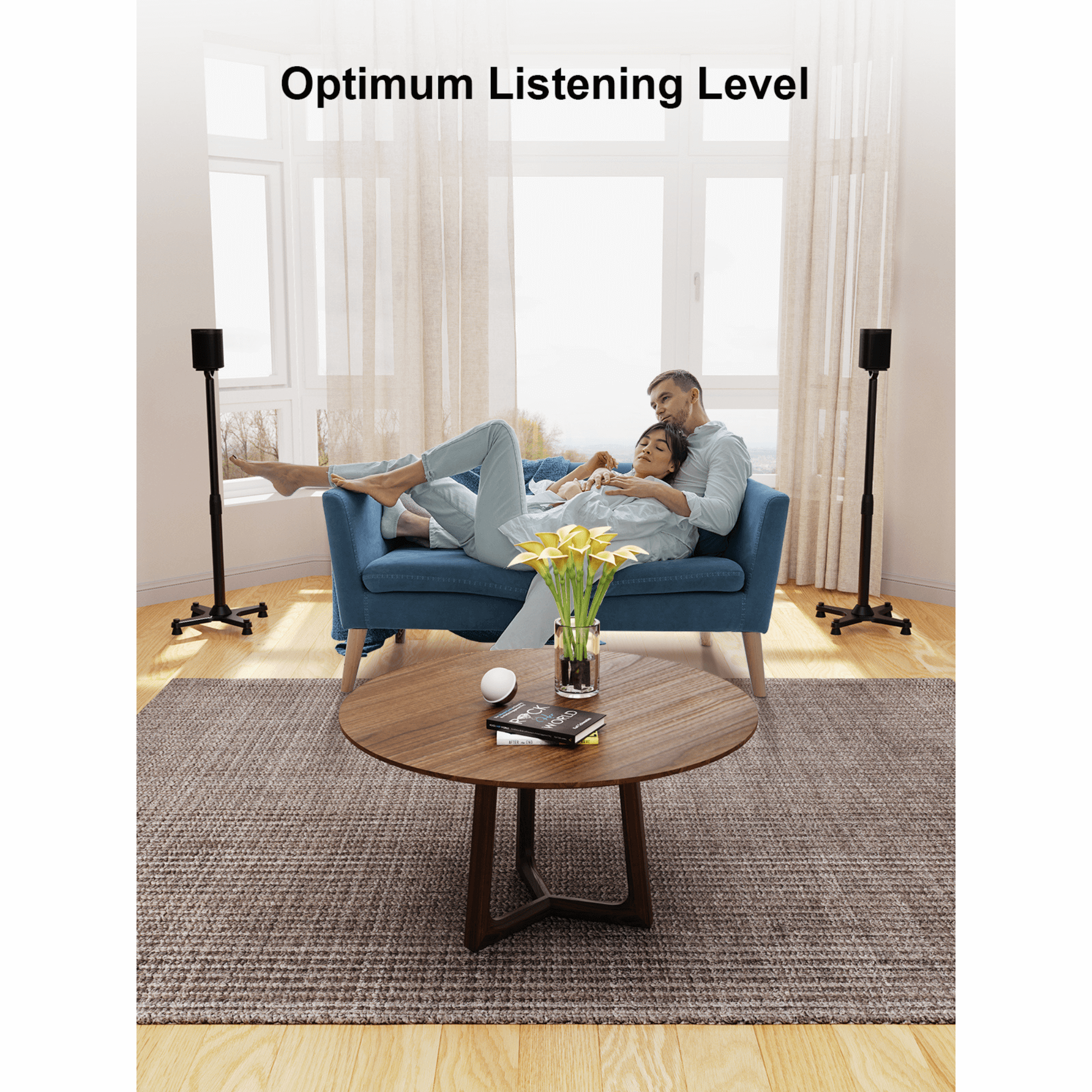 ErgoAV 1-Pair Adjustable Height Sonos Speaker Stands