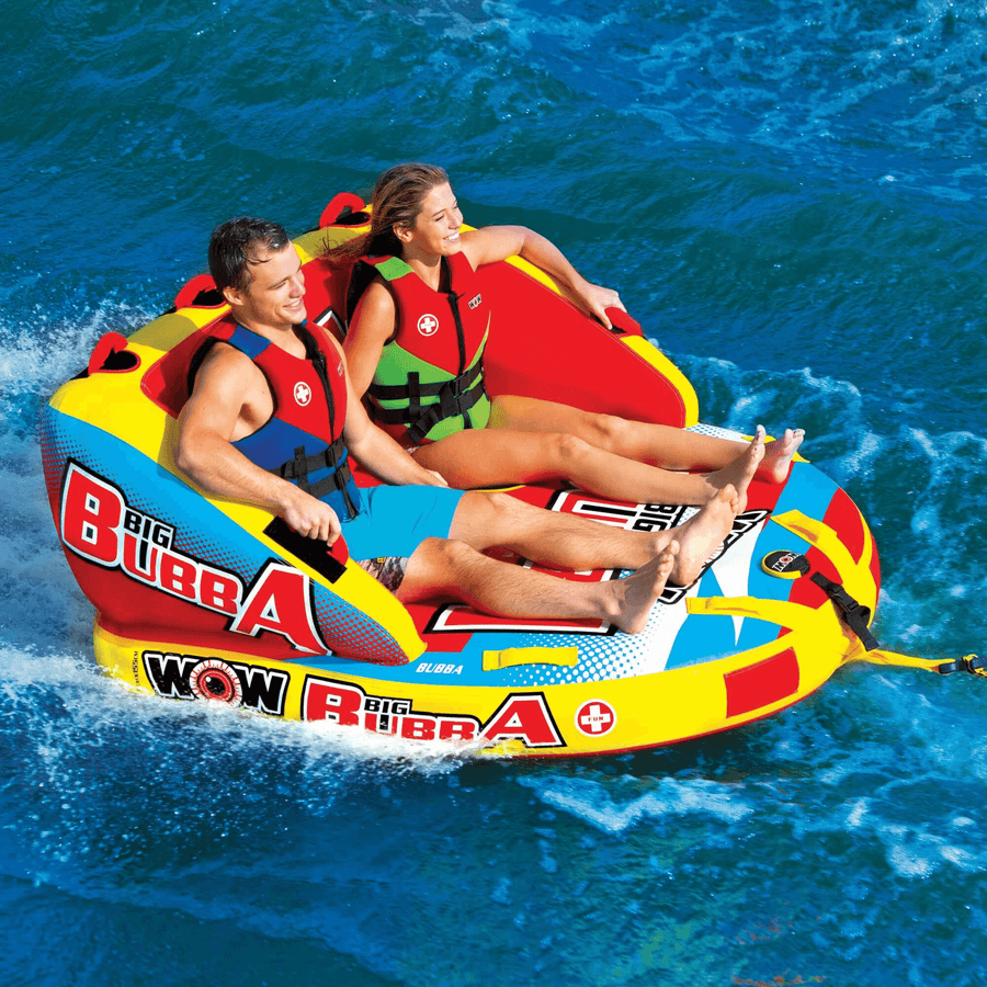 WOW Watersports Big Bubba Hi Vis 2 Person Towable Water Tube For River and Lake