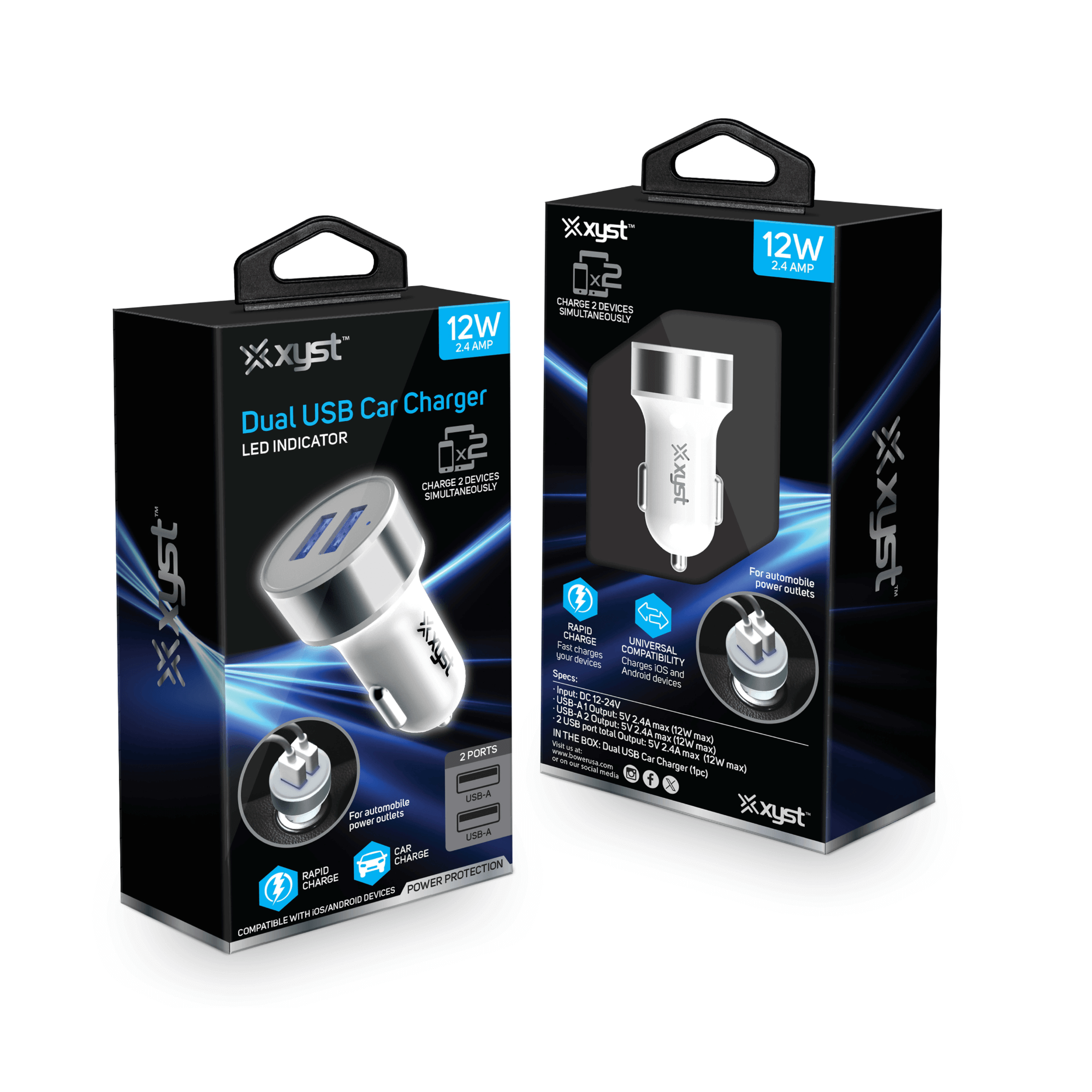 Xyst 2.4-Amp Dual USB Car Charger
