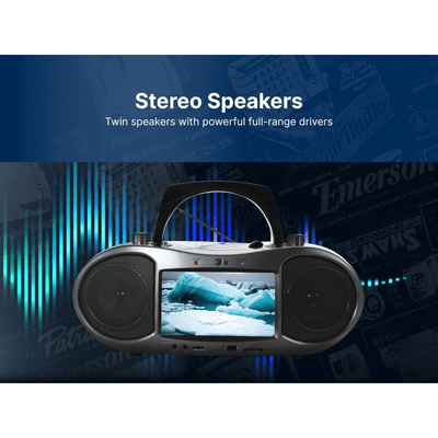 Emerson 7" Bluetooth DVD Boombox - Refurbished