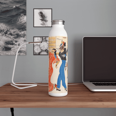 PimsArt Spanish Flamenco Dance Water Bottle From Original Drawing