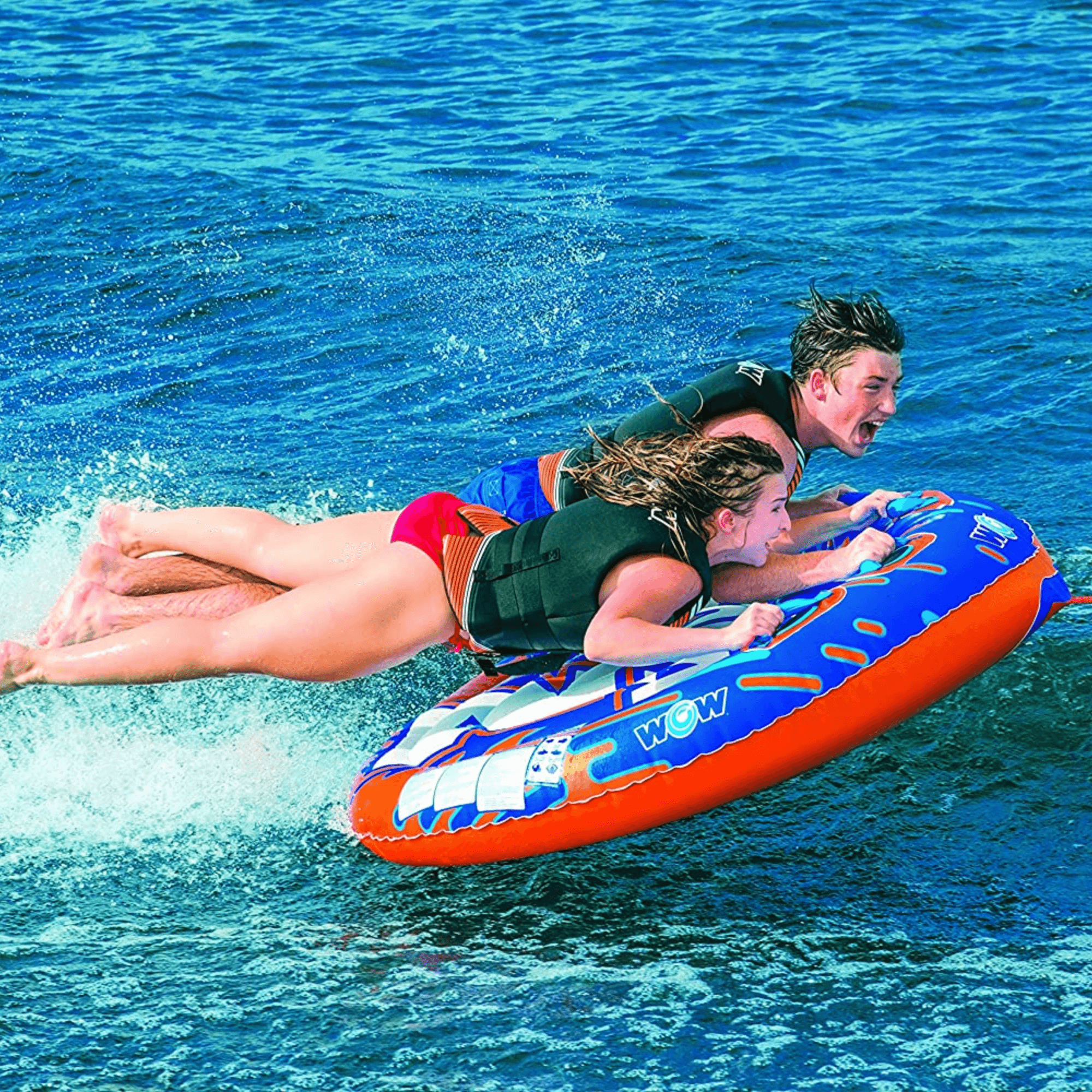 WOW Watersports Nova 2 Person Towable Deck Tube with Foam Handles