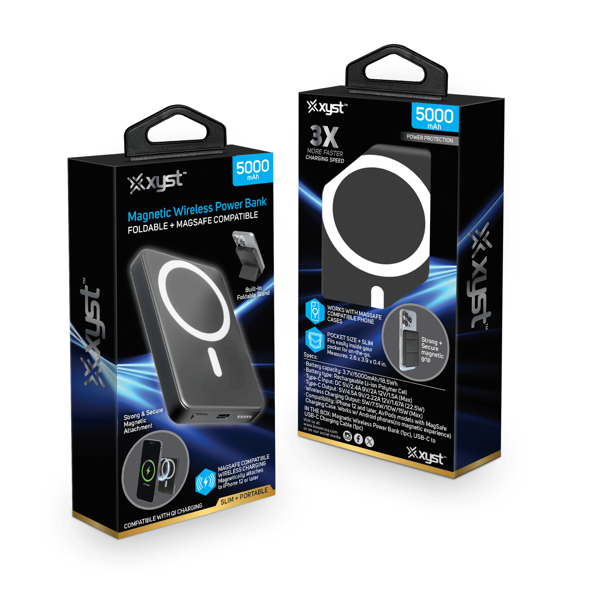 Xyst 5000 mAh MagSafe Magnetic Wireless 5W Power Bank