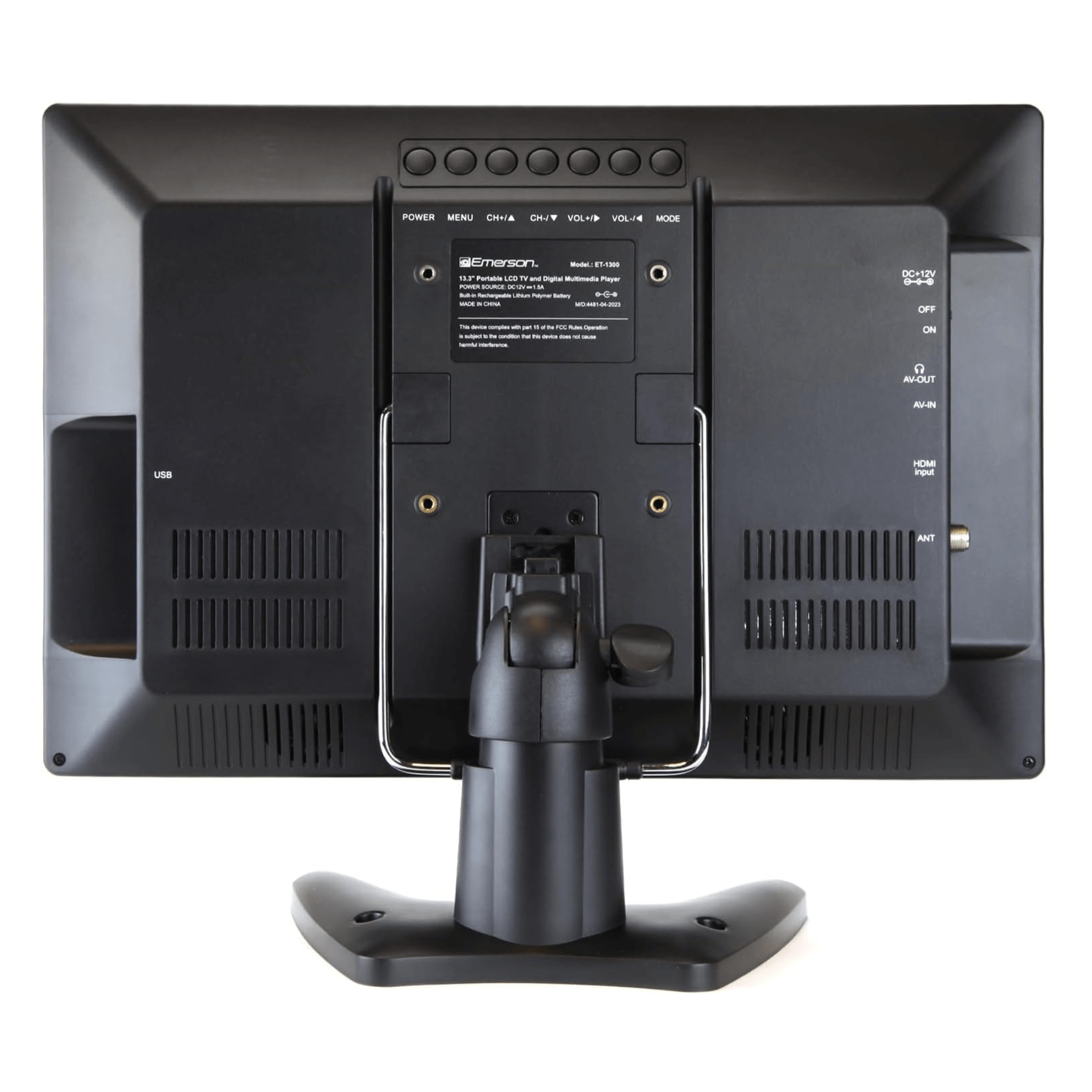 Emerson 13.3" Portable Rechargeable 12V ACDC TV - Refurbished