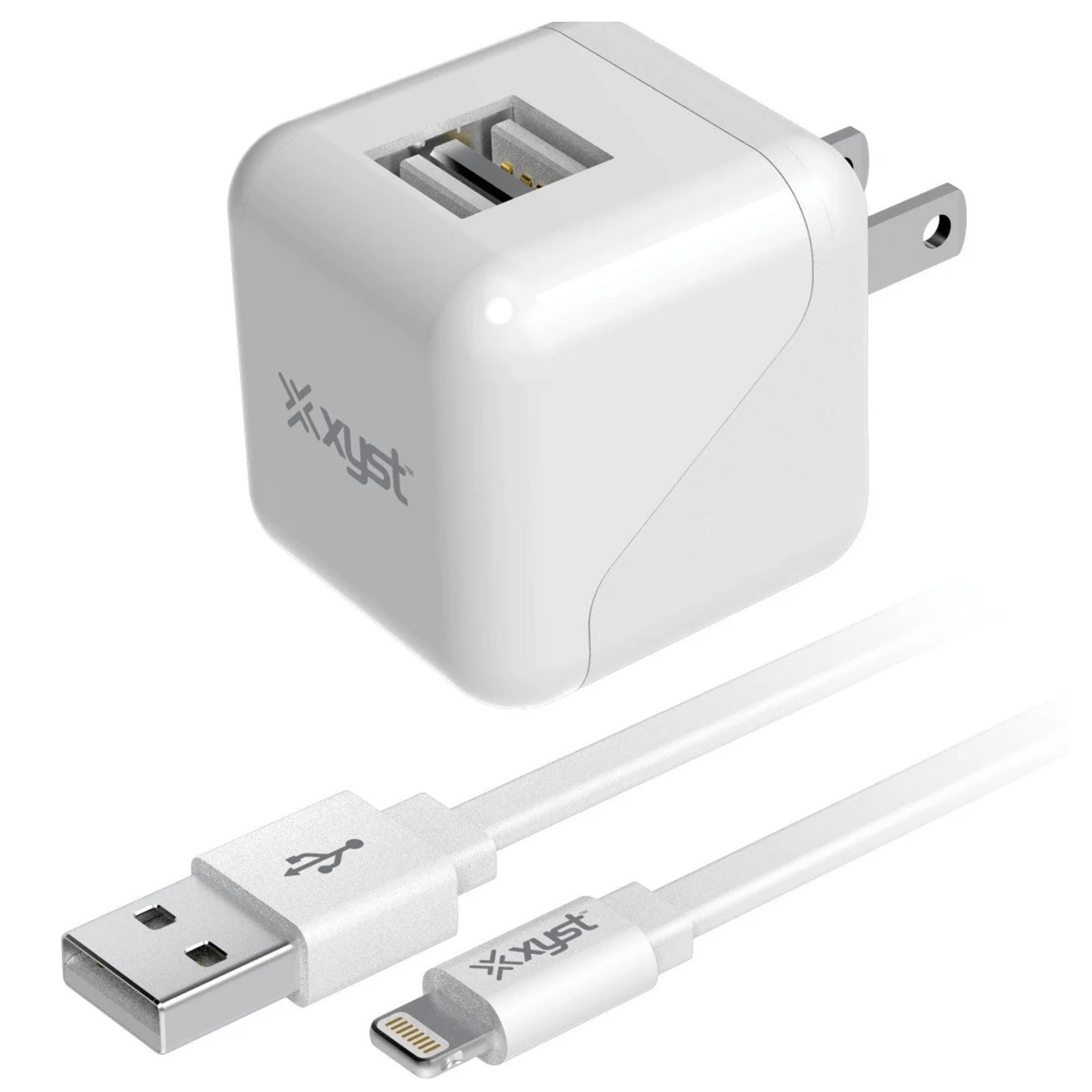 Xyst 2.4-Amp Dual USB Wall Charger With 4Ft Lightning Cable