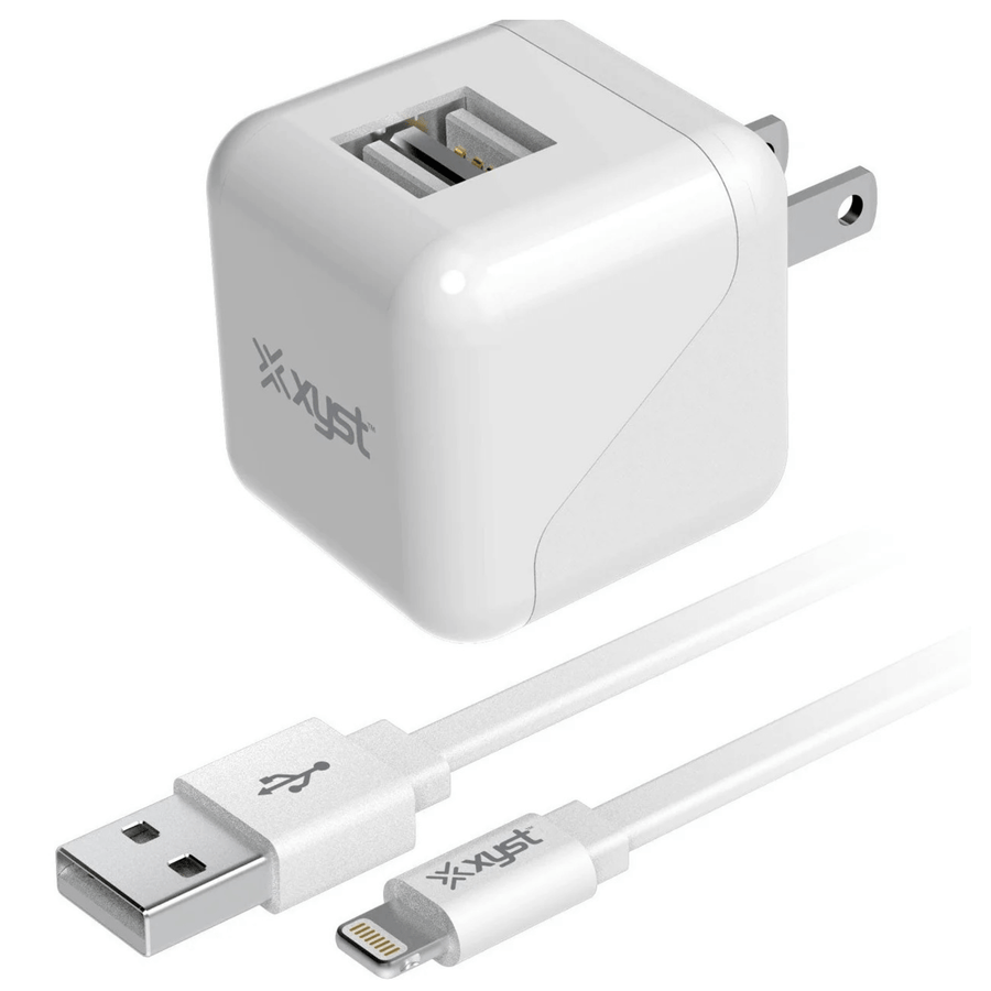 Xyst 2.4-Amp Dual USB Wall Charger With 4Ft Lightning Cable