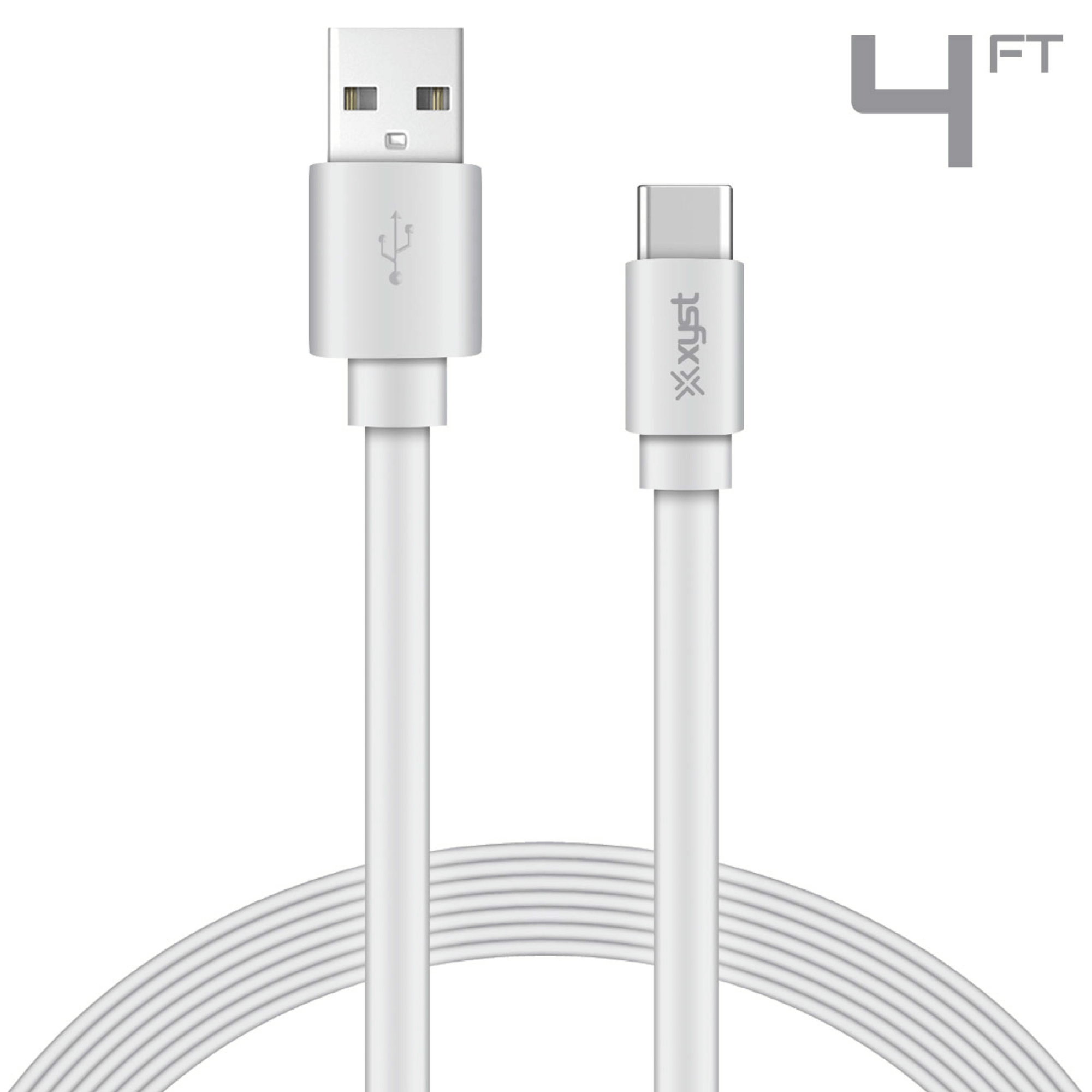 Xyst Charge and Sync USB to USB-C Flat Cable 4Ft