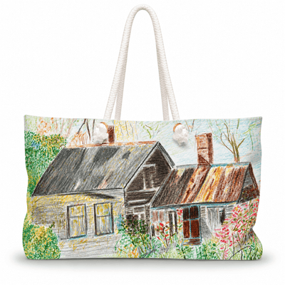 PimsArt Peaceful Countryside Cottage Weekender Bag From Original Drawing