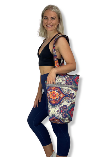 Yoga Mat Carrying Tote Bag with Large Size Pockets | Multipurpose and Fit Most Size Mats