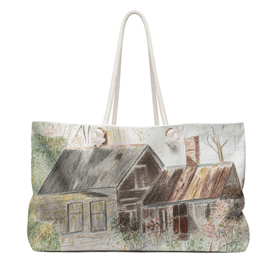 PimsArt Peaceful Countryside Cottage Weekender Bag From Original Drawing