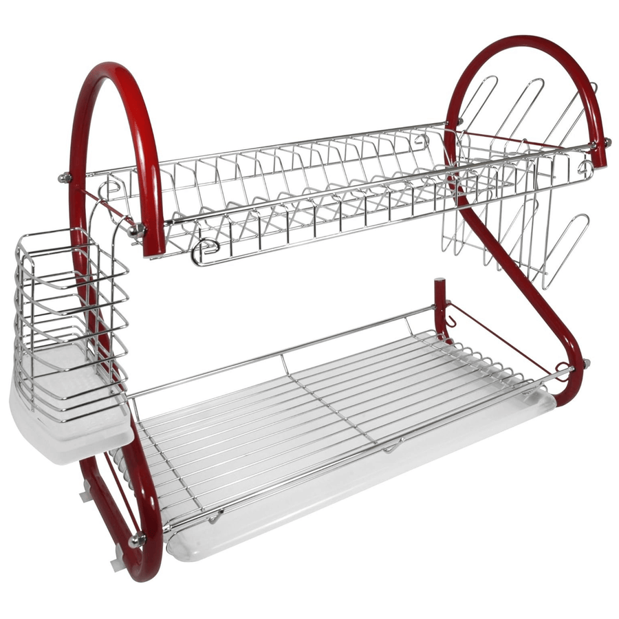Better Chef 16" 2-Level Colored-Chrome-Plated S-Shaped Dish Rack