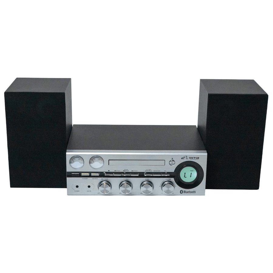 Victor Milwaukee 50W Desktop CD Stereo System Silver - Refurbished
