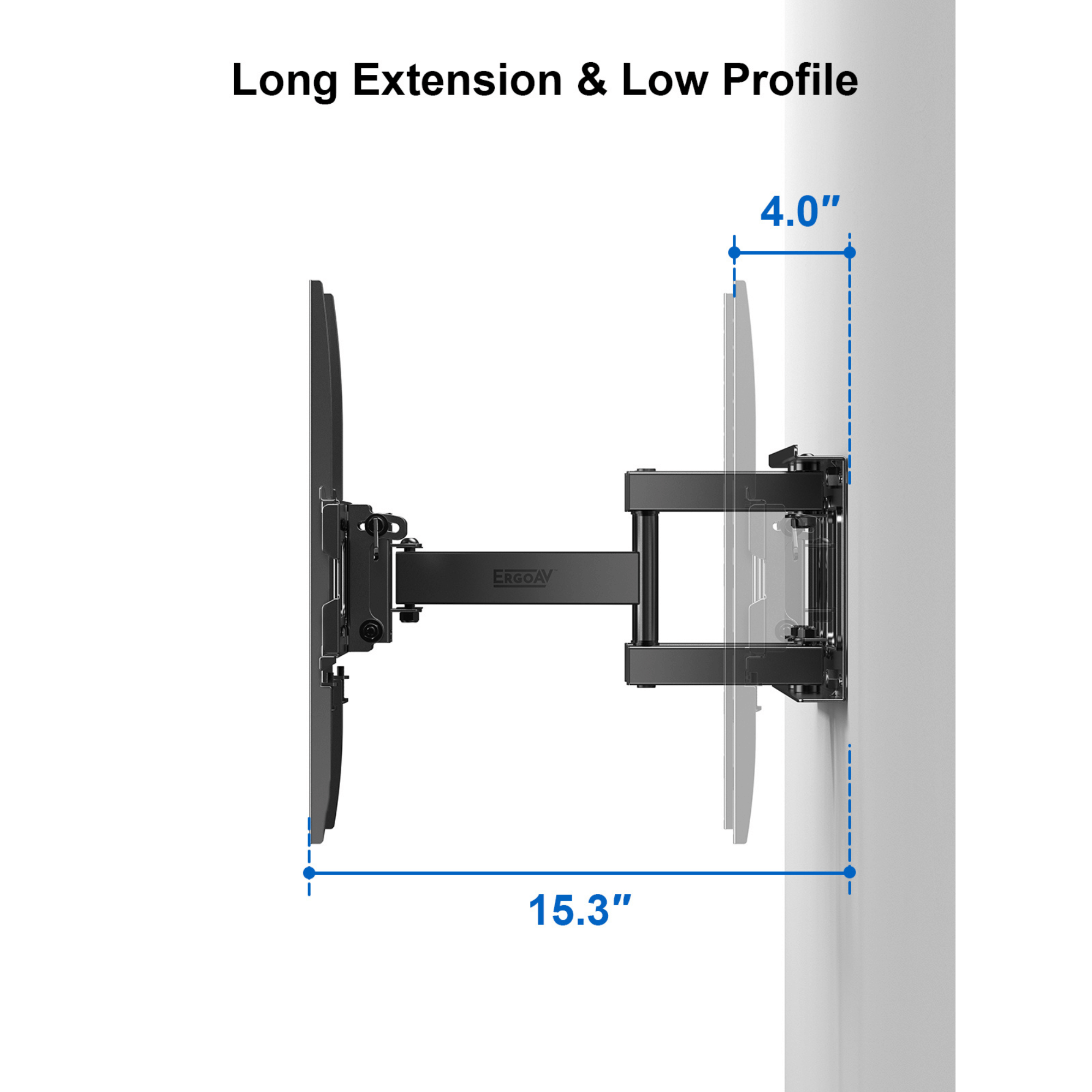 ErgoAV Motion Mount with Dual Arms for TVs 40" to 55"