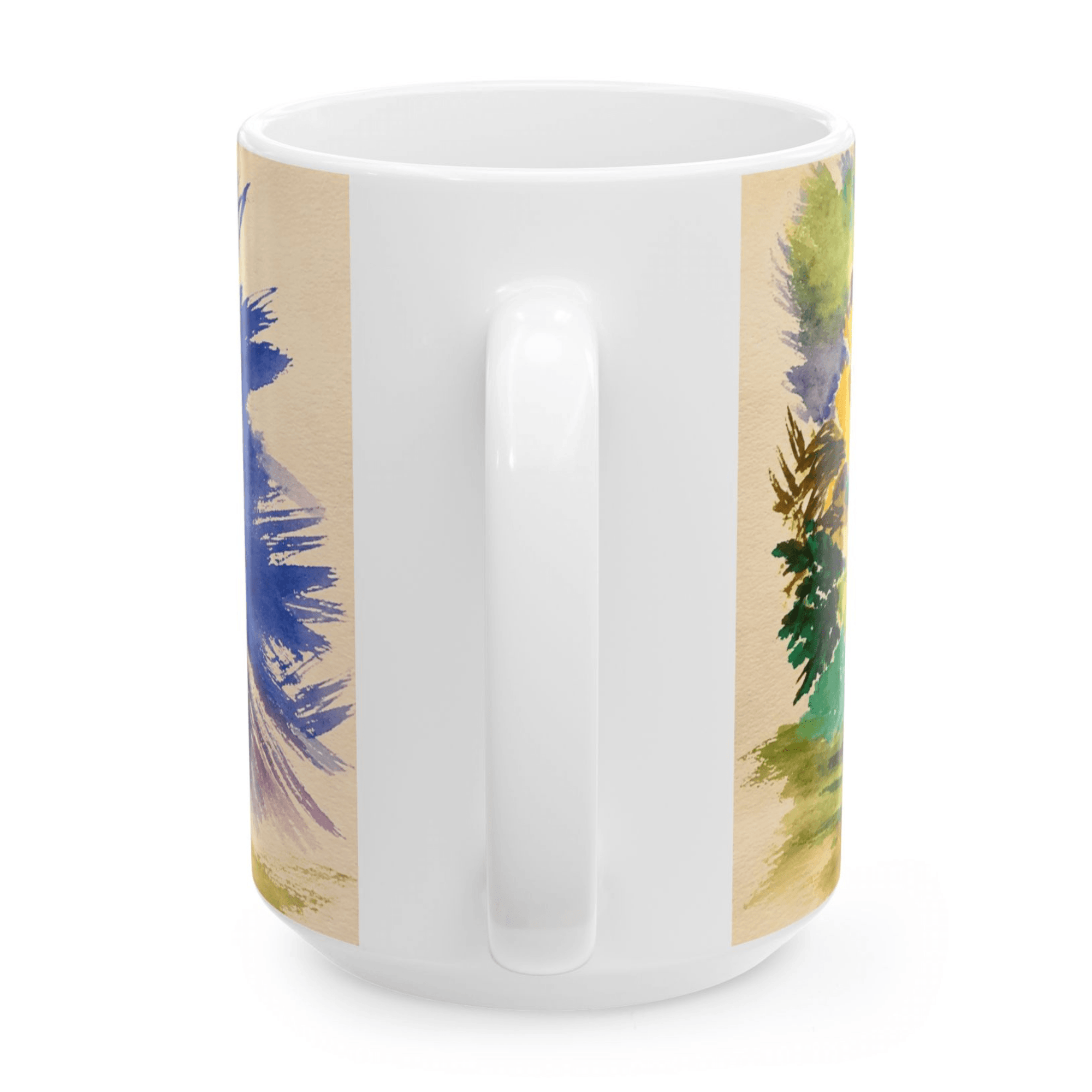 PimsArt Vibrant Watercolor Floral Mug From Original Painting