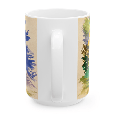 PimsArt Vibrant Watercolor Floral Mug From Original Painting