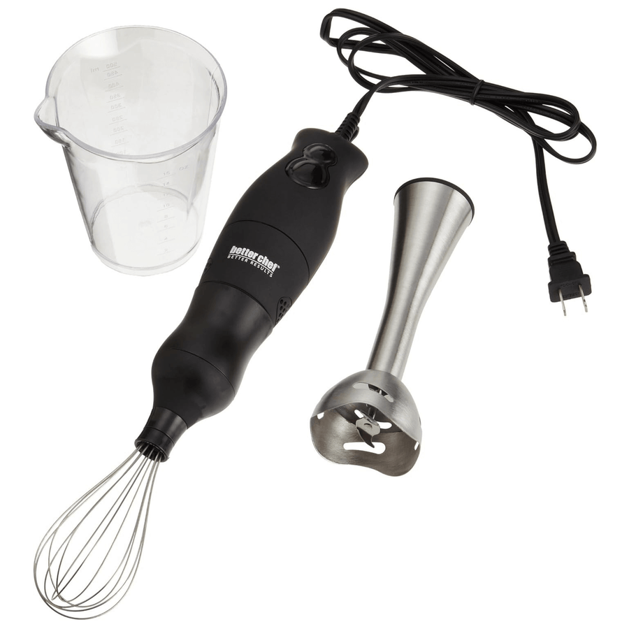 Better Chef 200W DualPro Immersion Blender Hand-Mixer with Cup and Beater