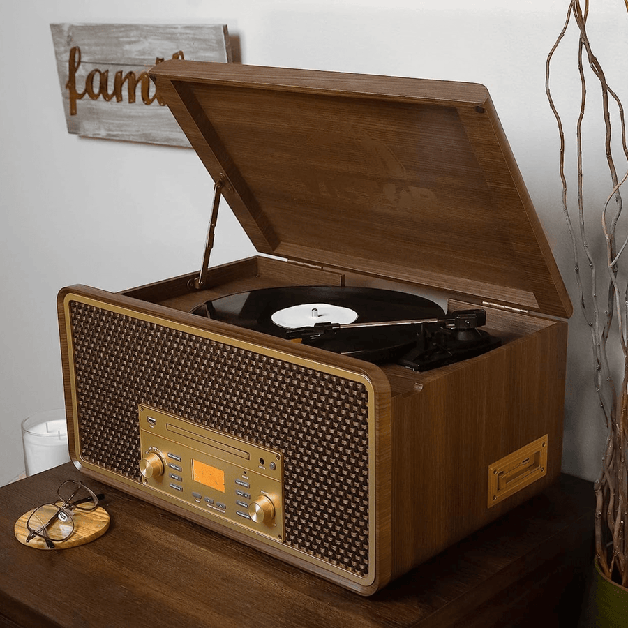 Victor Monument 8-in-1 Wood Music Center Espresso - Refurbished