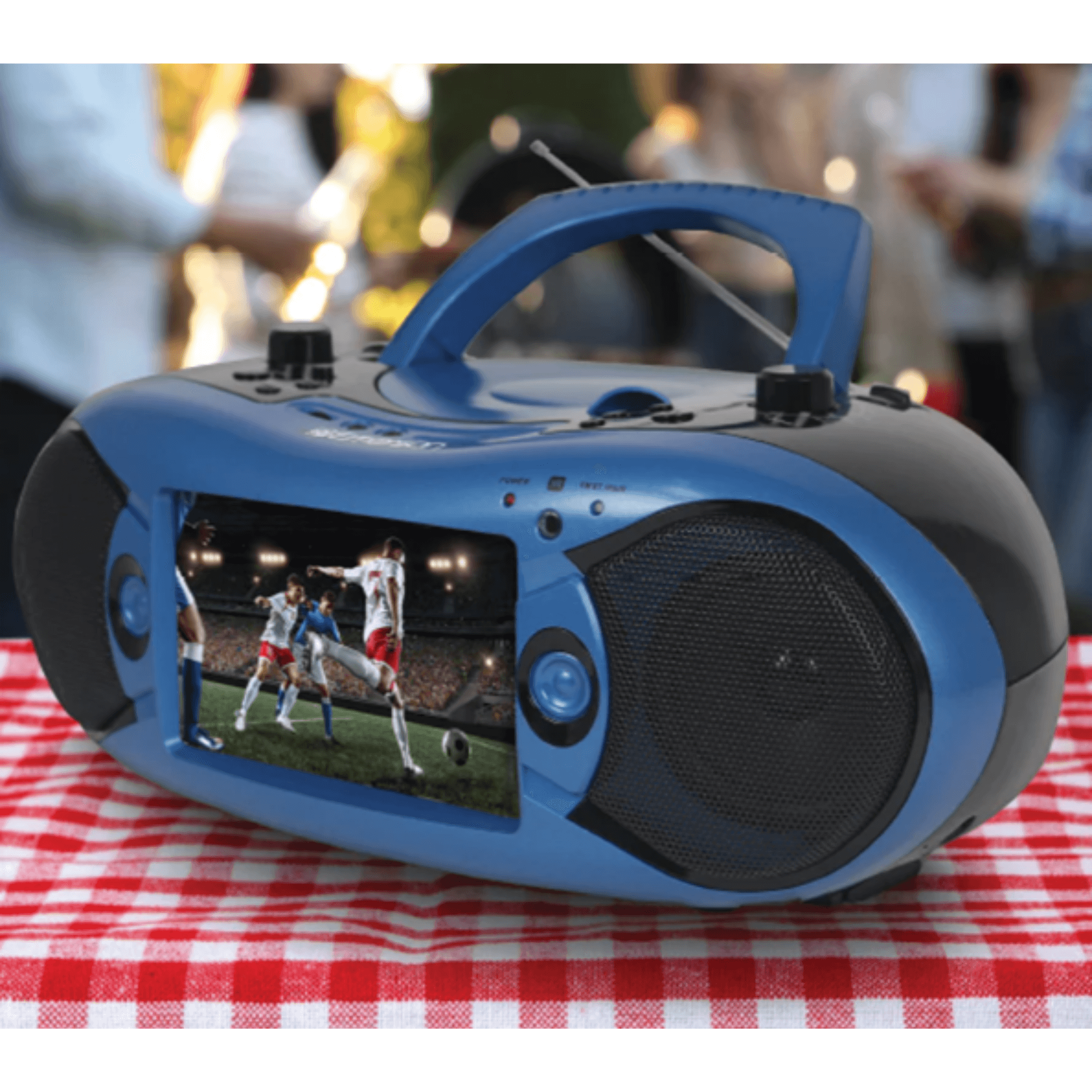 Emerson 7" Bluetooth DVD Boombox w AMFM Radio, Stereo Speakers & Multi-Media