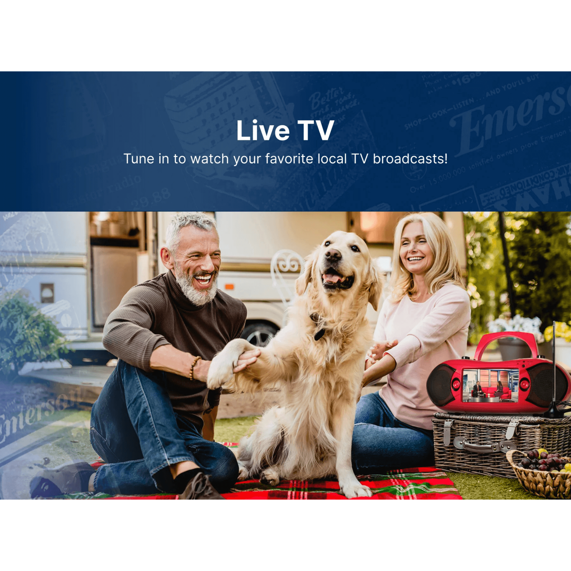 Emerson 7" Bluetooth DVD Boombox with AMFM Radio & Digital TV