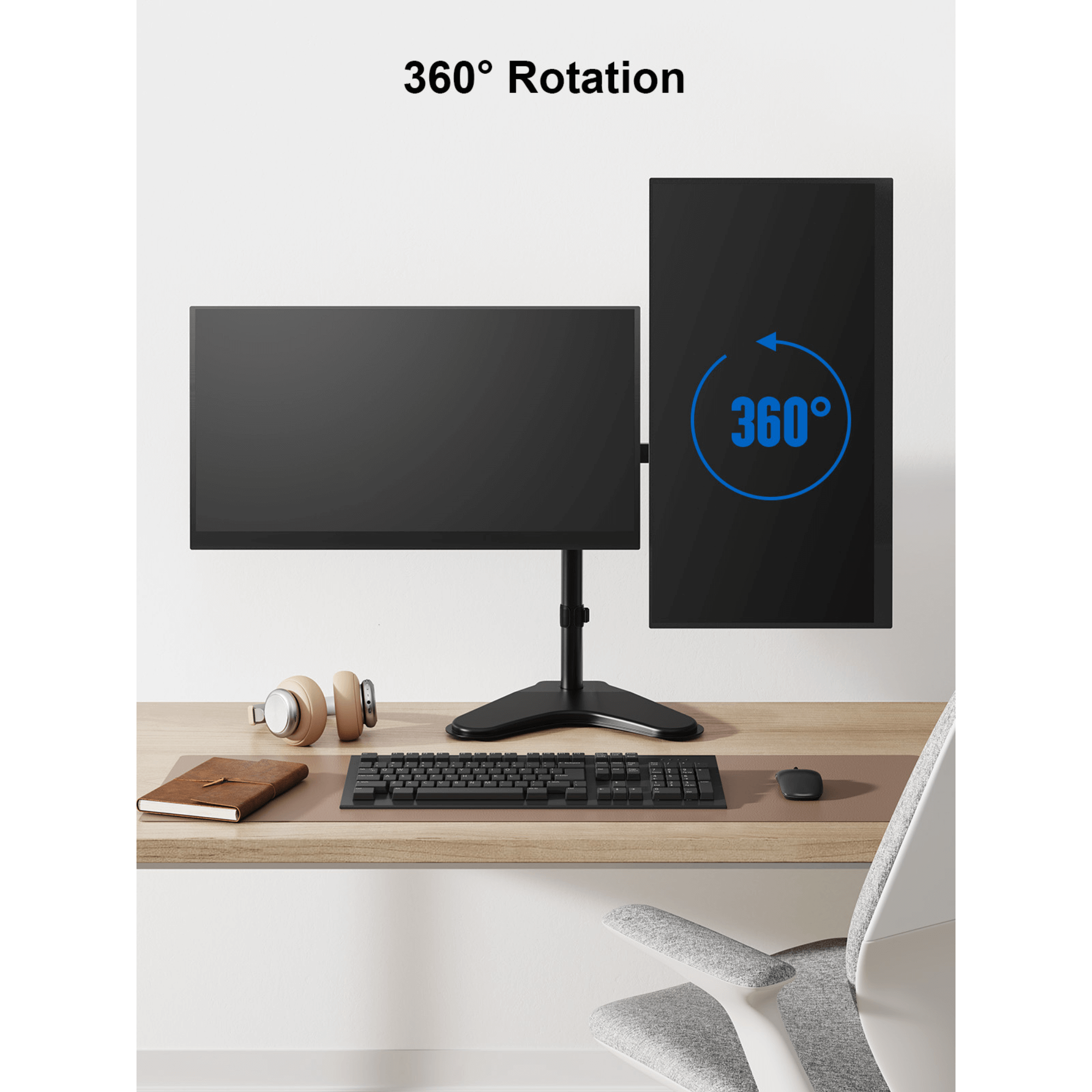 ErgoAV Motion Desk Stand for Dual Monitors 13" to 32"