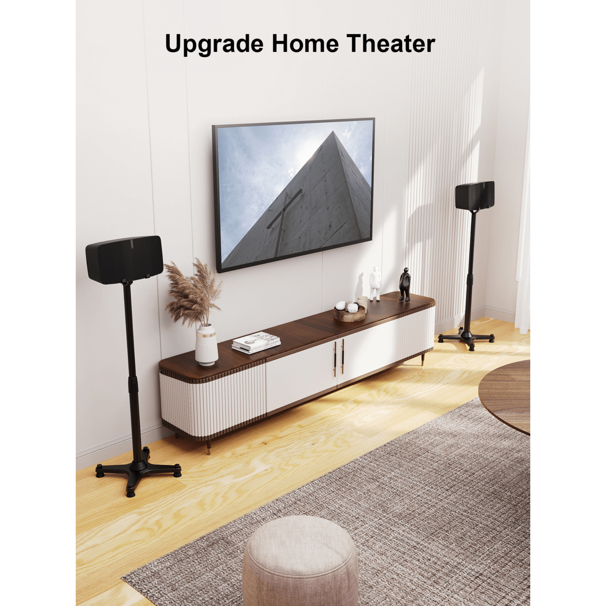 ErgoAV 1-Pair Adjustable Height Sonos Speaker Stands