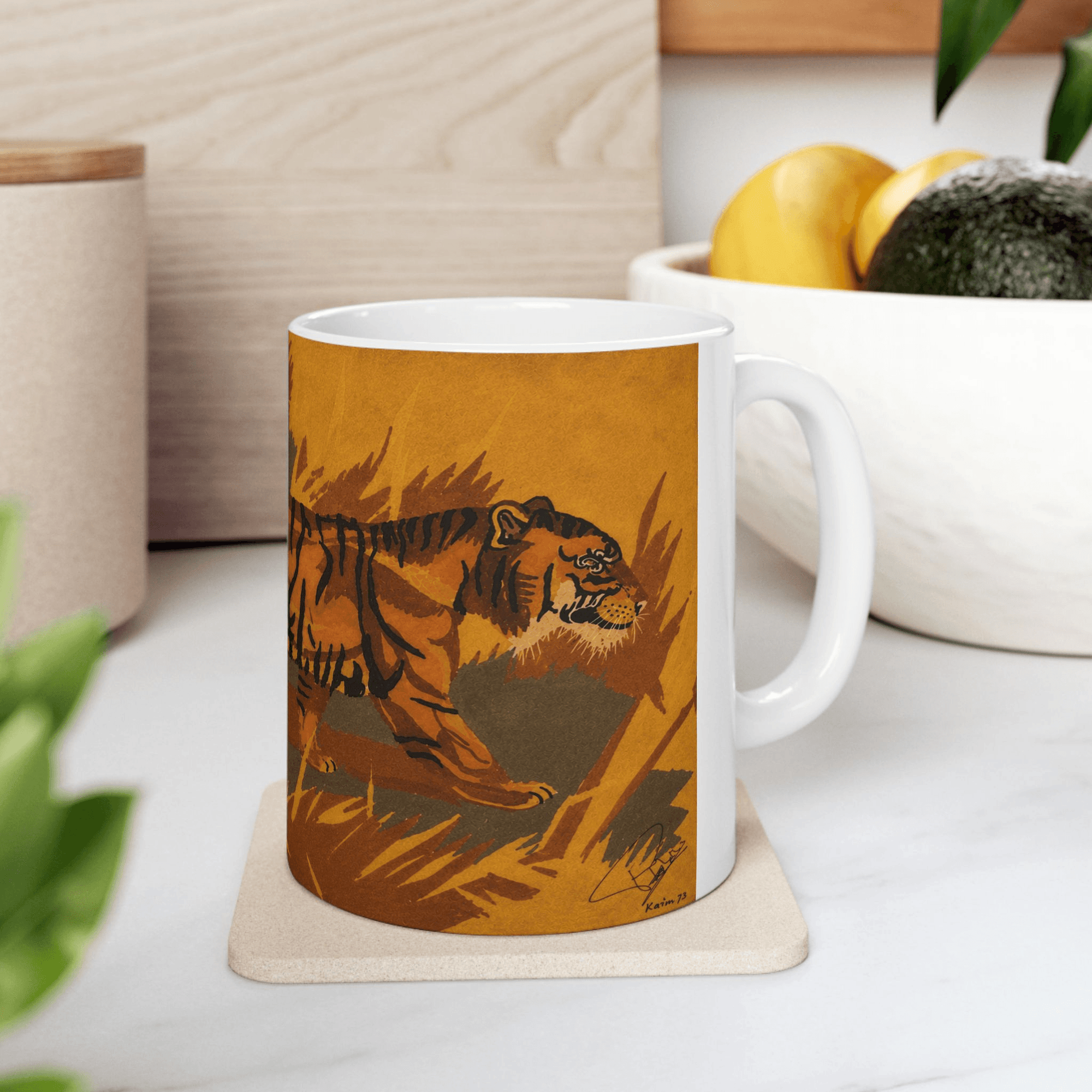 PimsArt Majestic Tiger Illustration Mug From Original Painting
