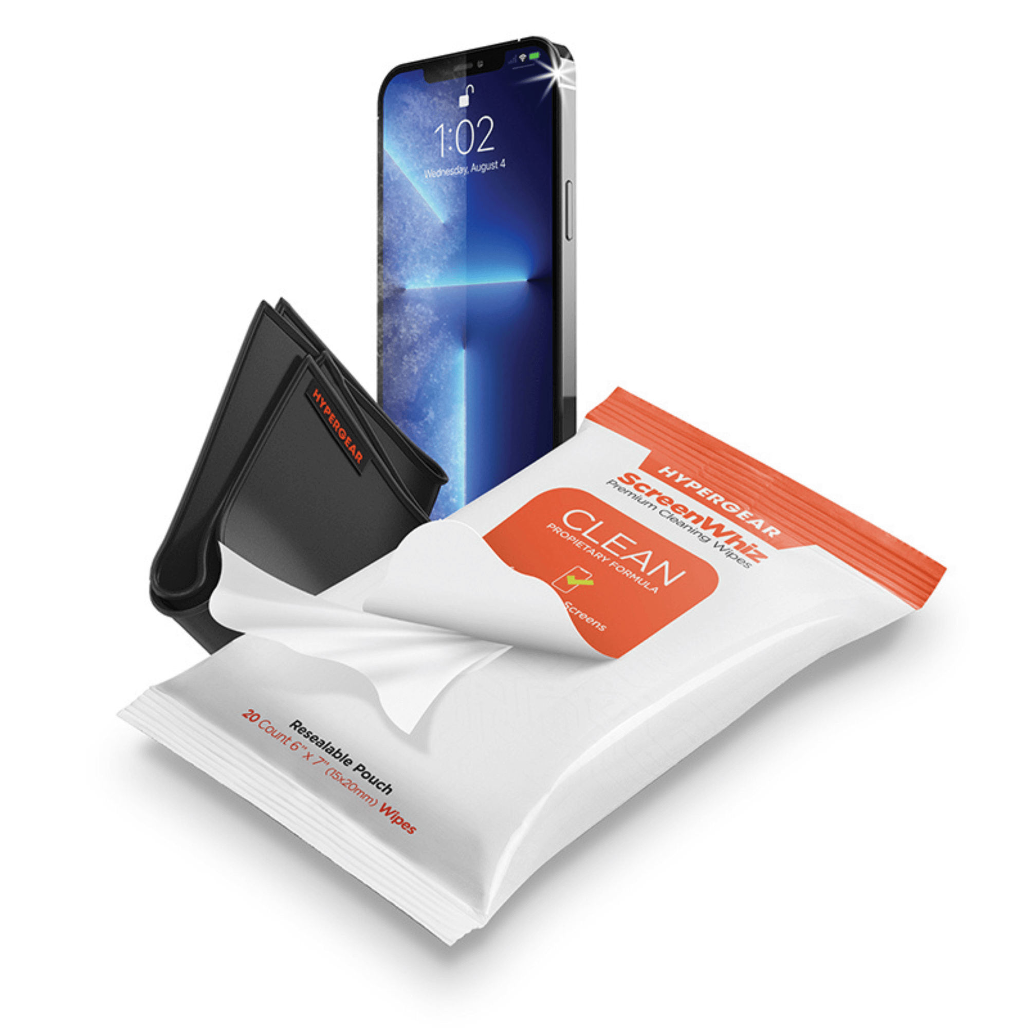 HyperGear ScreenWhiz Screen Cleaning Wipes and Cloth Kit