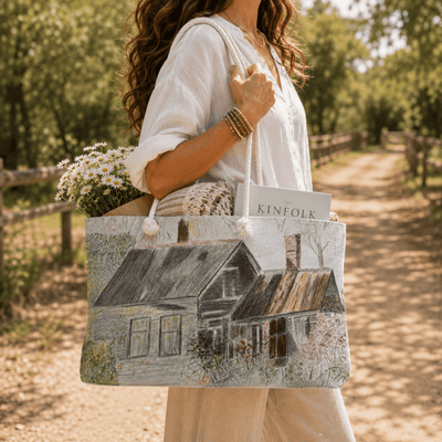 PimsArt Peaceful Countryside Cottage Weekender Bag From Original Drawing