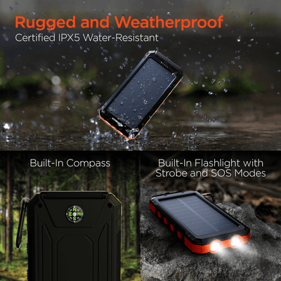 HyperGear SolPro 10K Fast Charge Solar 10000mAh PD Power Bank