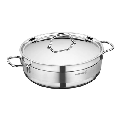 Korkmaz Alfa 4.2L Stainless Steel Low Casserole Dish with Lid