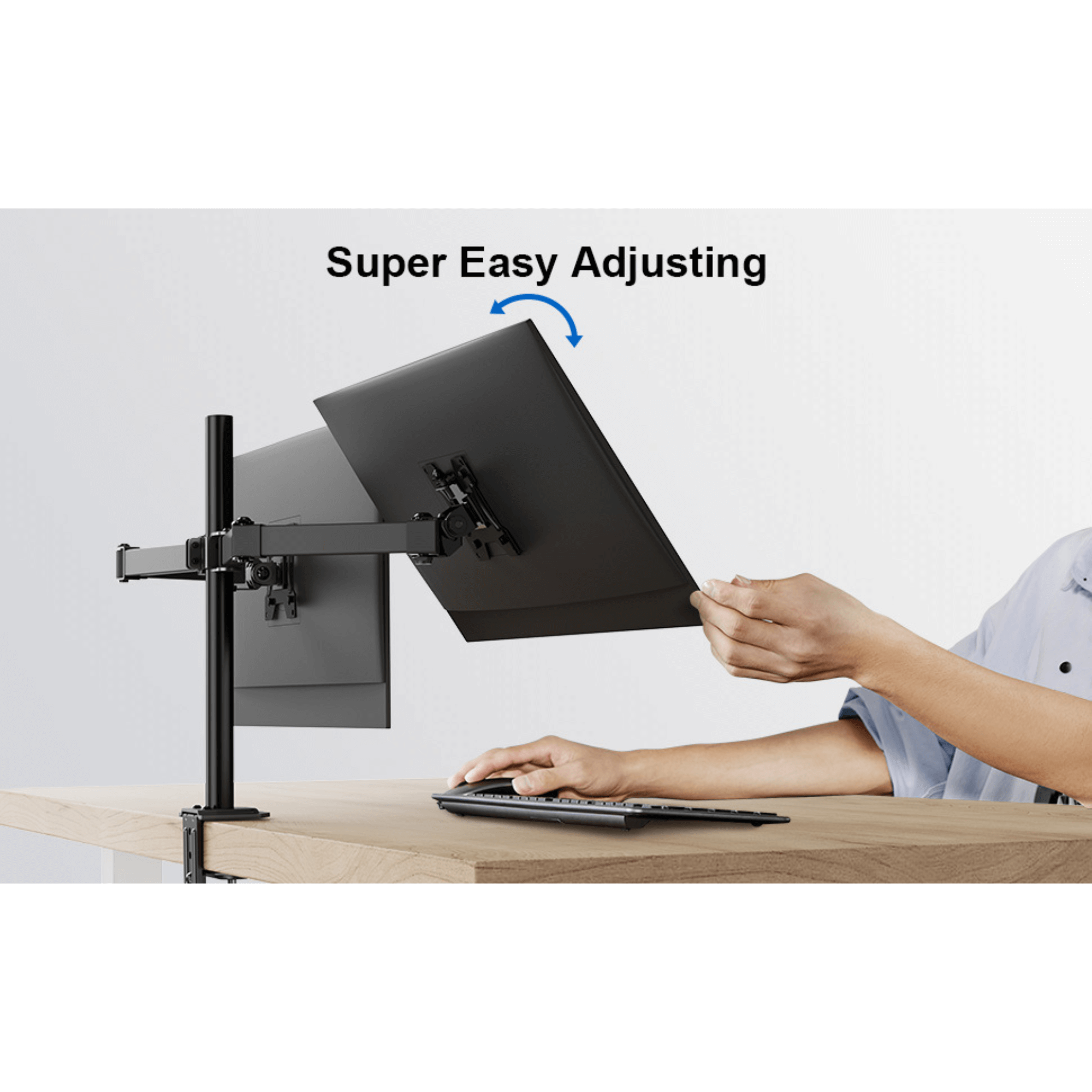ErgoAV Motion Desk Stand for Dual Monitors 13" to 27" up to 17lbs