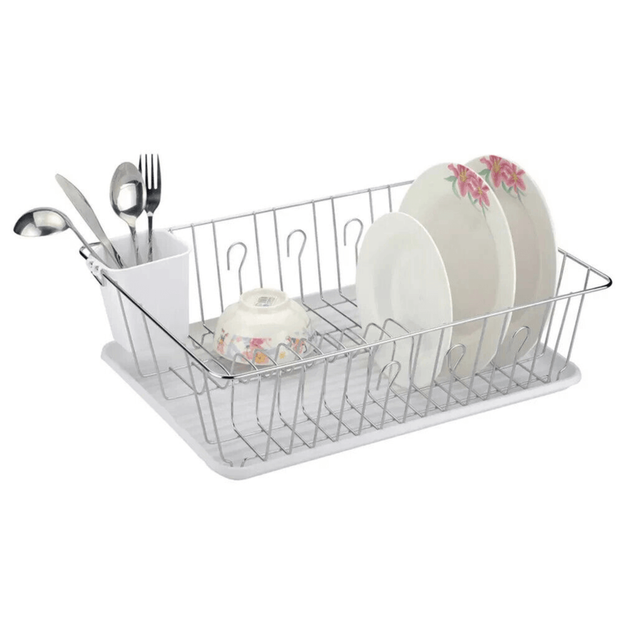 Better Chef 16" PVC-Coated Anti-Bacterial Metal Dish Rack Drain Tray