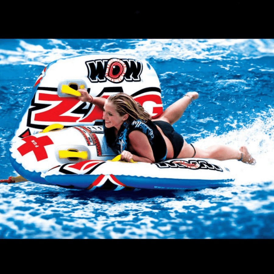 WOW Watersports Zig Zag 1 to 2 Person Inflatable Towable Steerable Tube