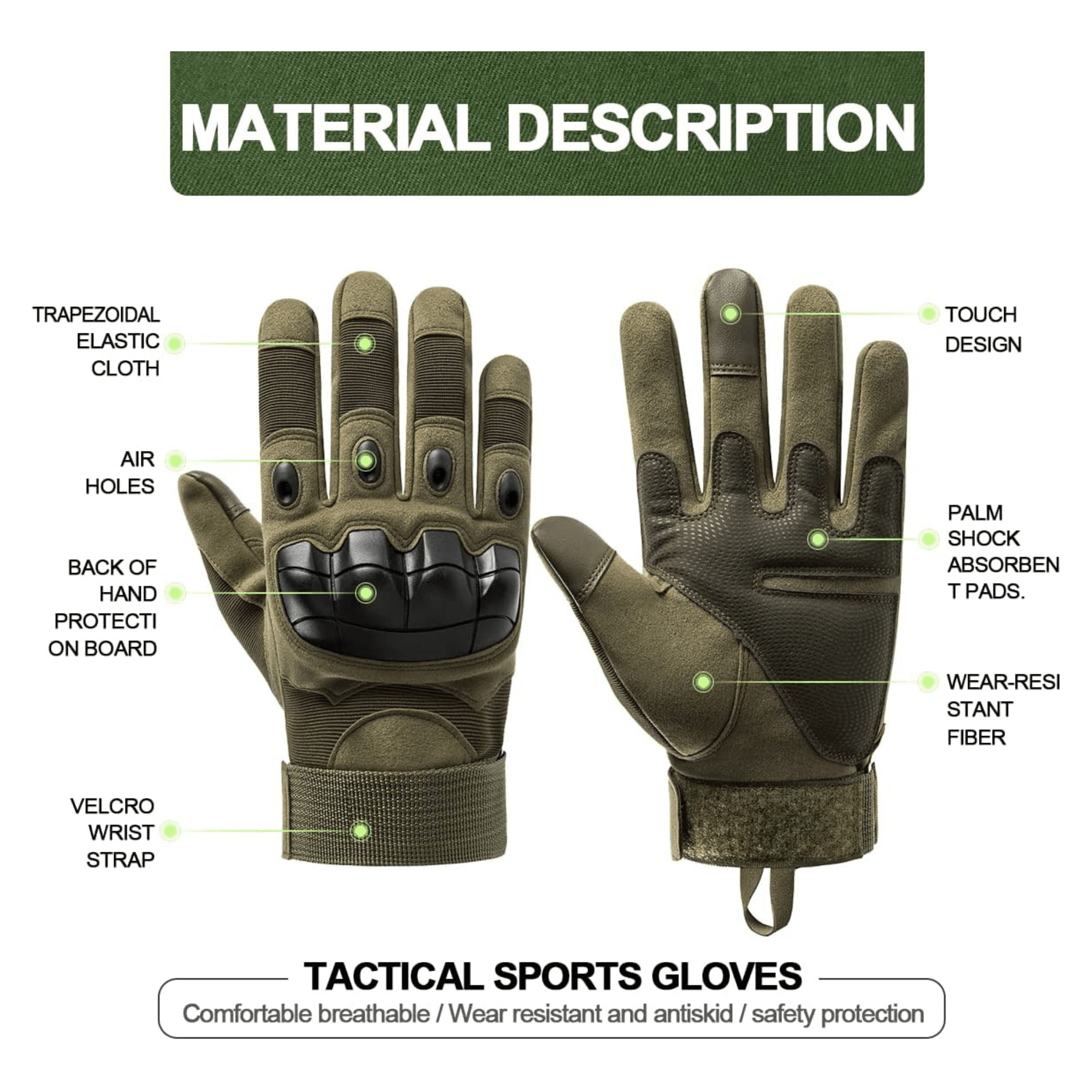 JupiterGear Tactical Military Airsoft Gloves for Outdoor Sports, Paintball, and Motorcycling with Touchscreen Fingertip Capability