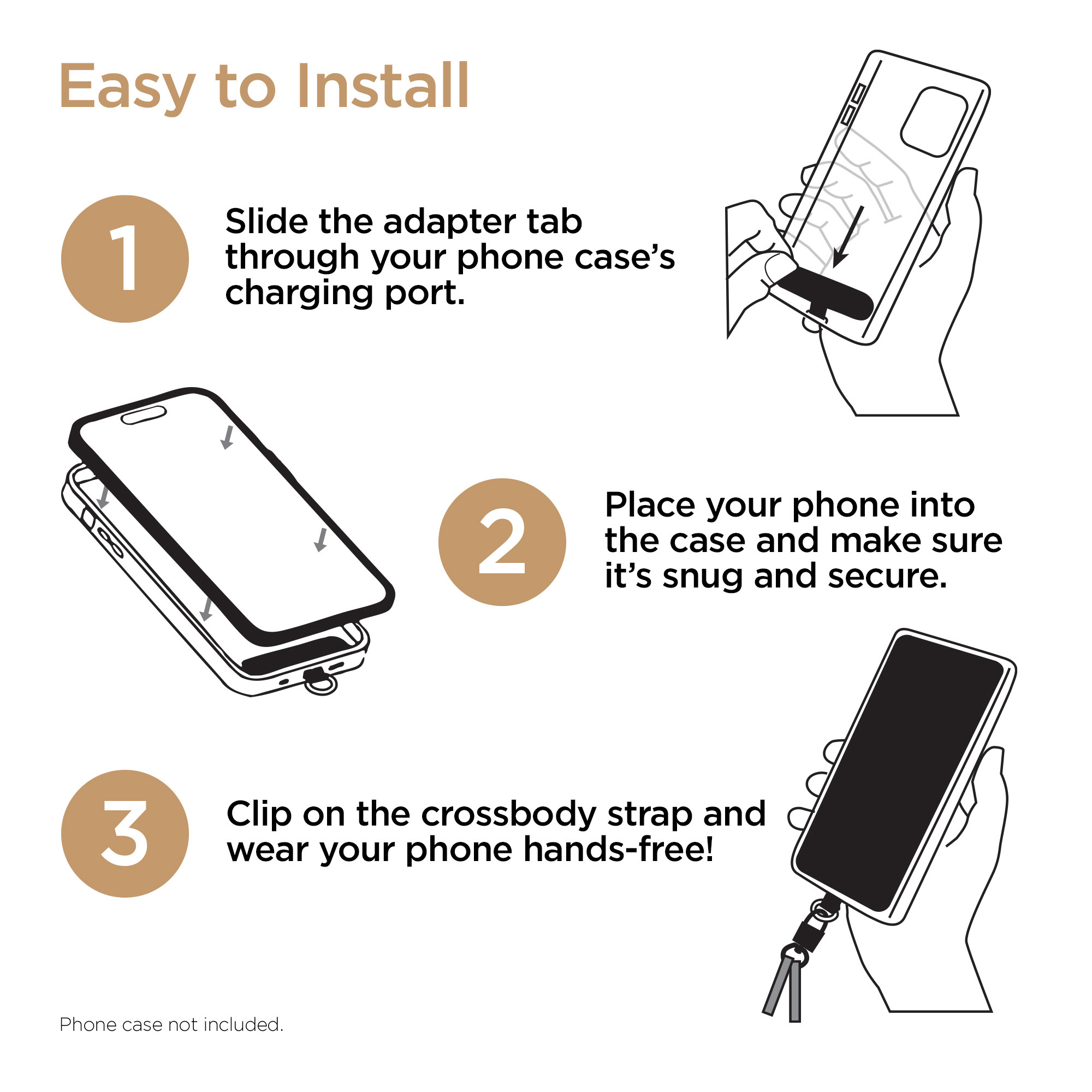 HyperGear TECHcessories Sand Braided Rope Universal Crossbody Phone Strap