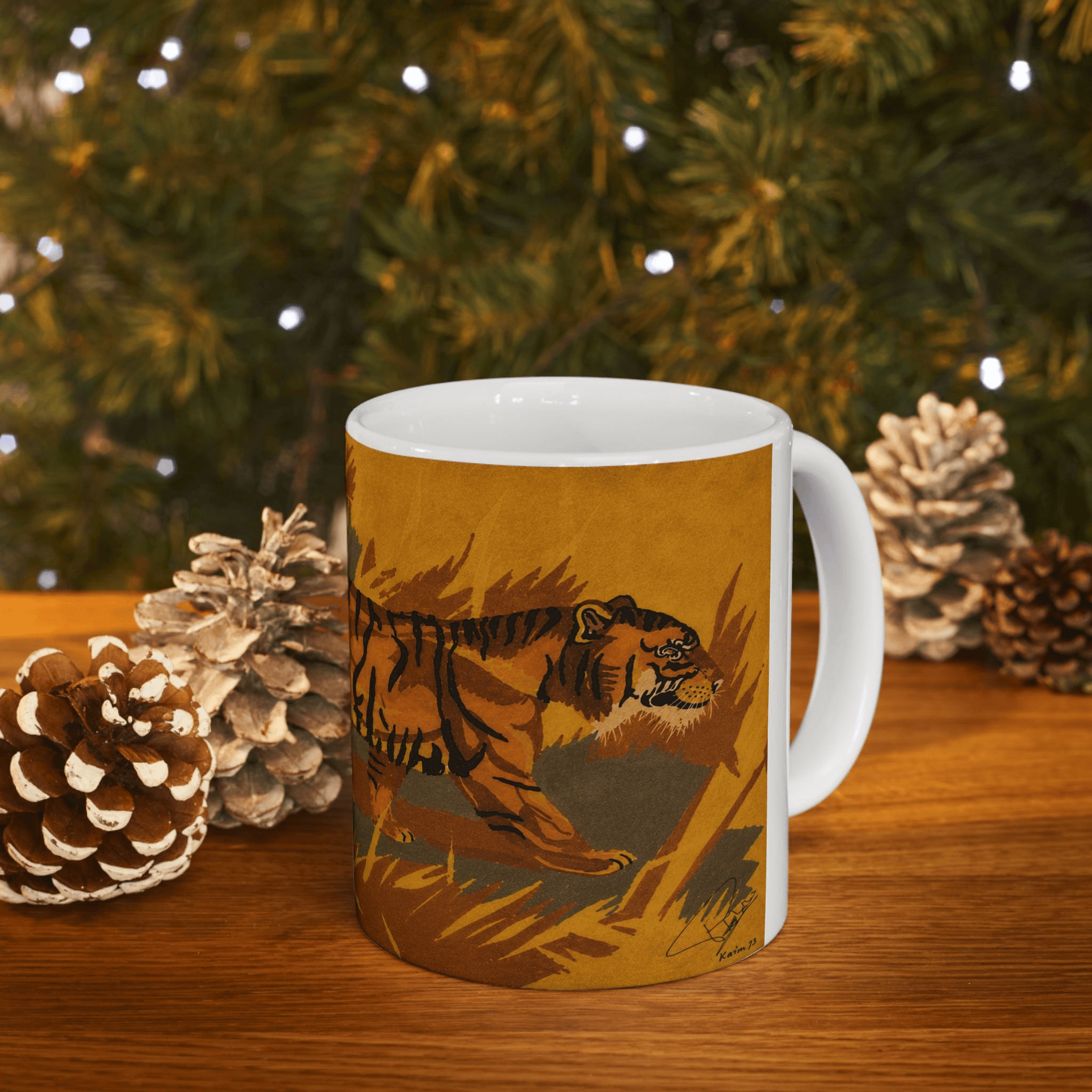PimsArt Majestic Tiger Illustration Mug From Original Painting
