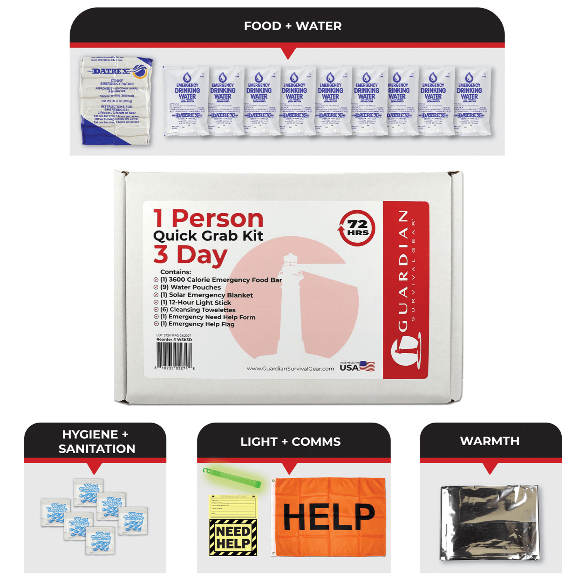 WSK 72-Hour Emergency Survival Grab Bag Kit