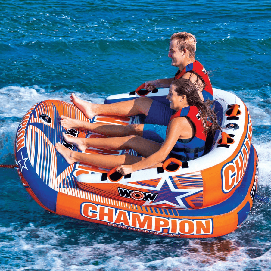 WOW Watersports Champion 2-Person Towable with EZ-Up Nose for Minimal Drag and Footrest