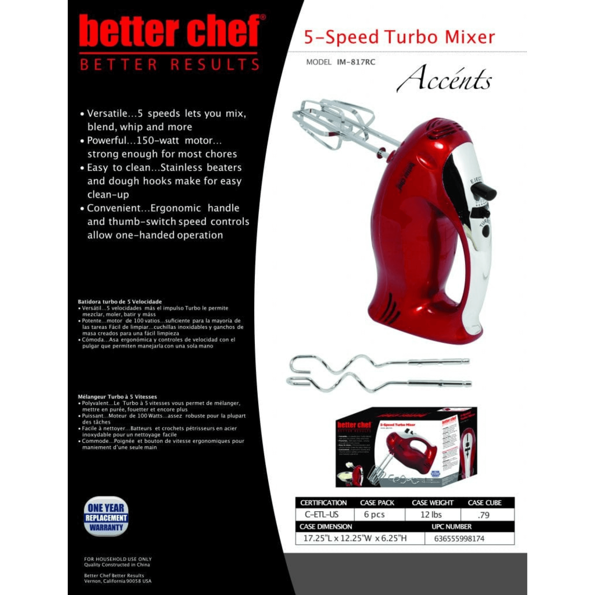 Better Chef 5-Speed Turbo Mixer