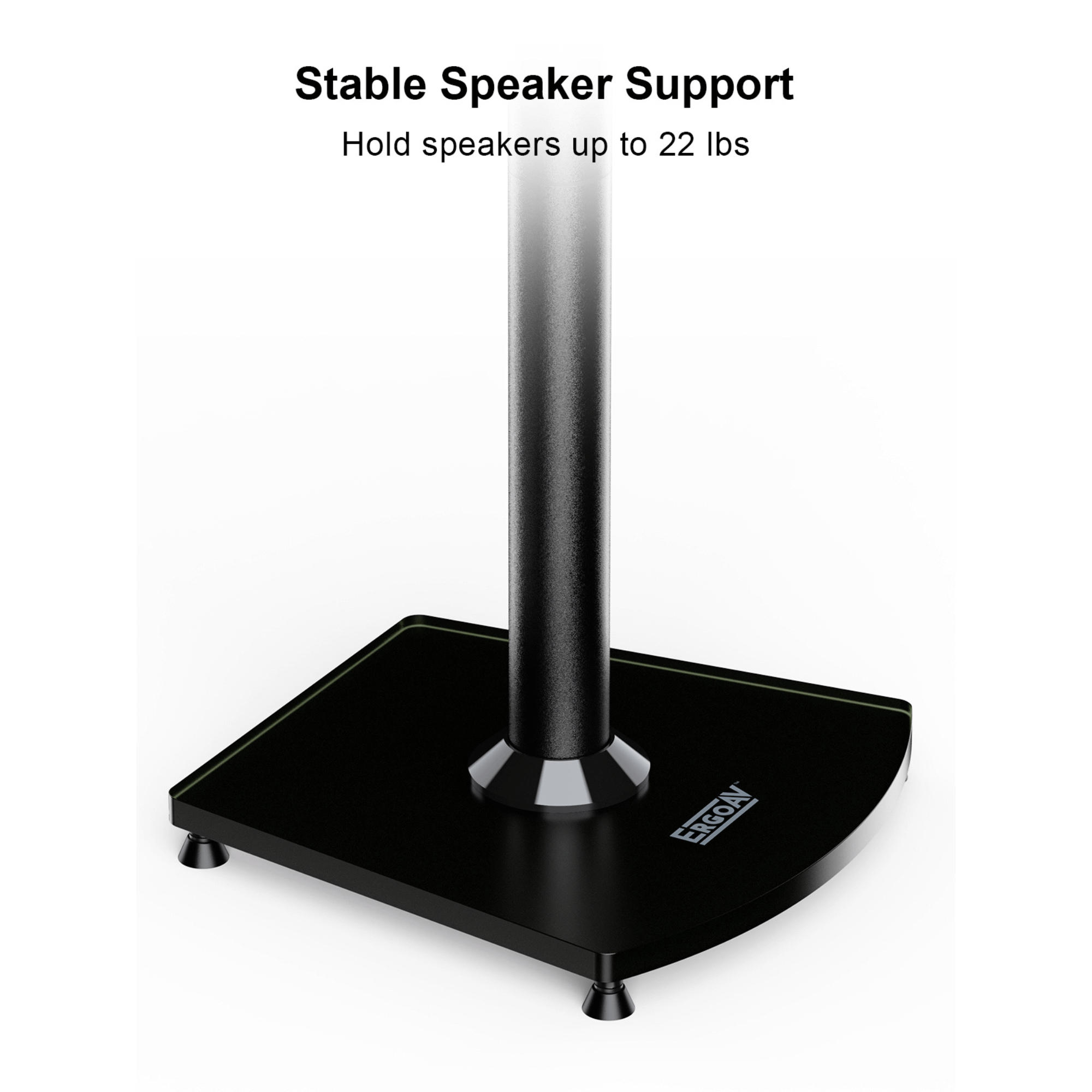 ErgoAV 1-Pair Fixed Height Bookshelf Speaker Stands 28"