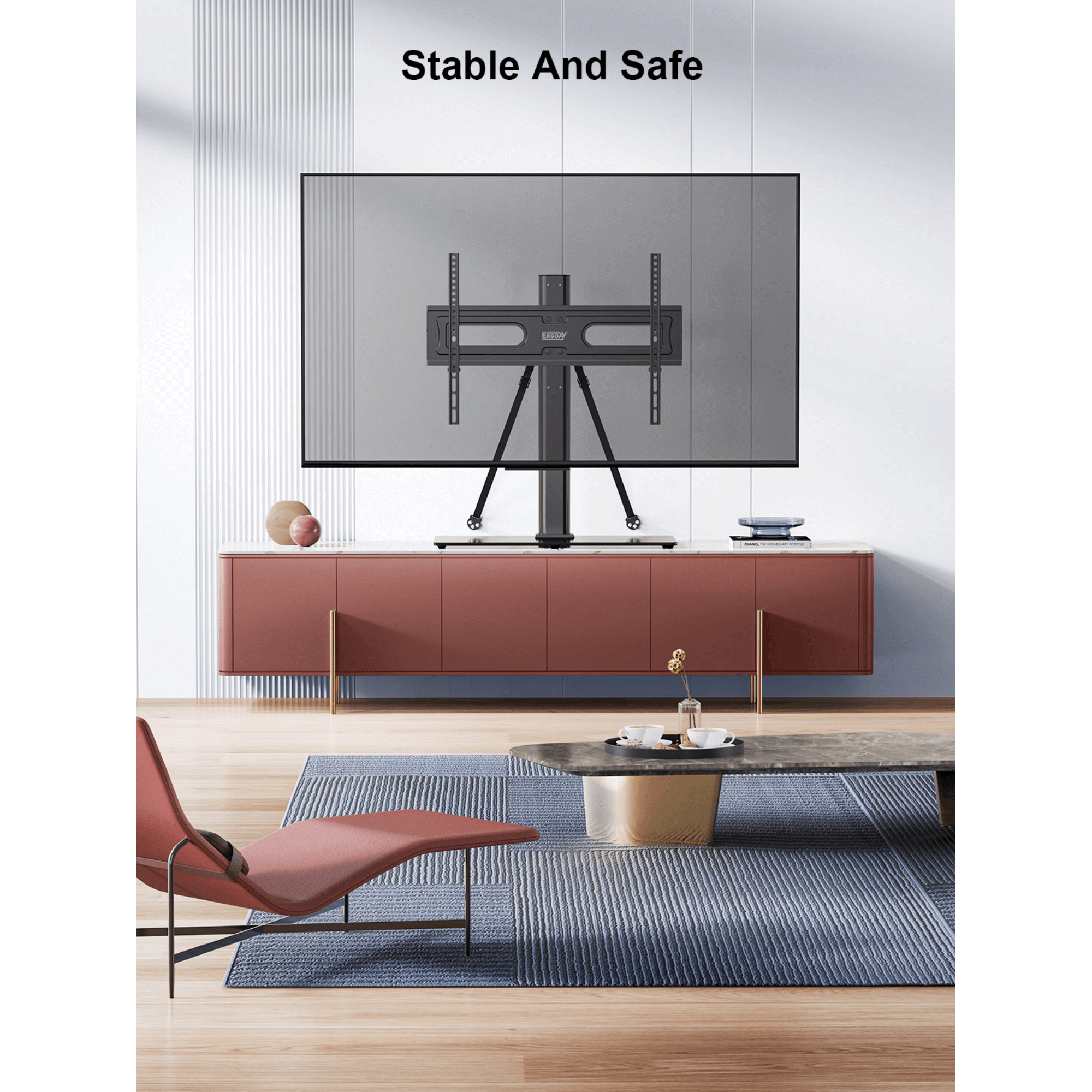 ErgoAV Tabletop TV Stand for 40" to 75" TVs