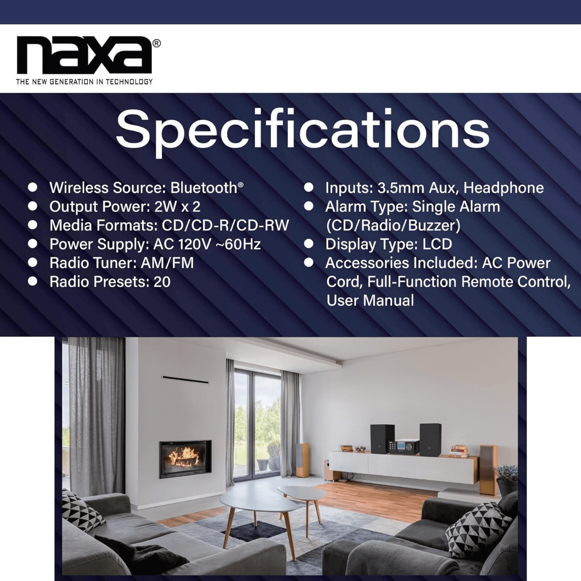 Naxa CD Microsystem with Bluetooth - Refurbished