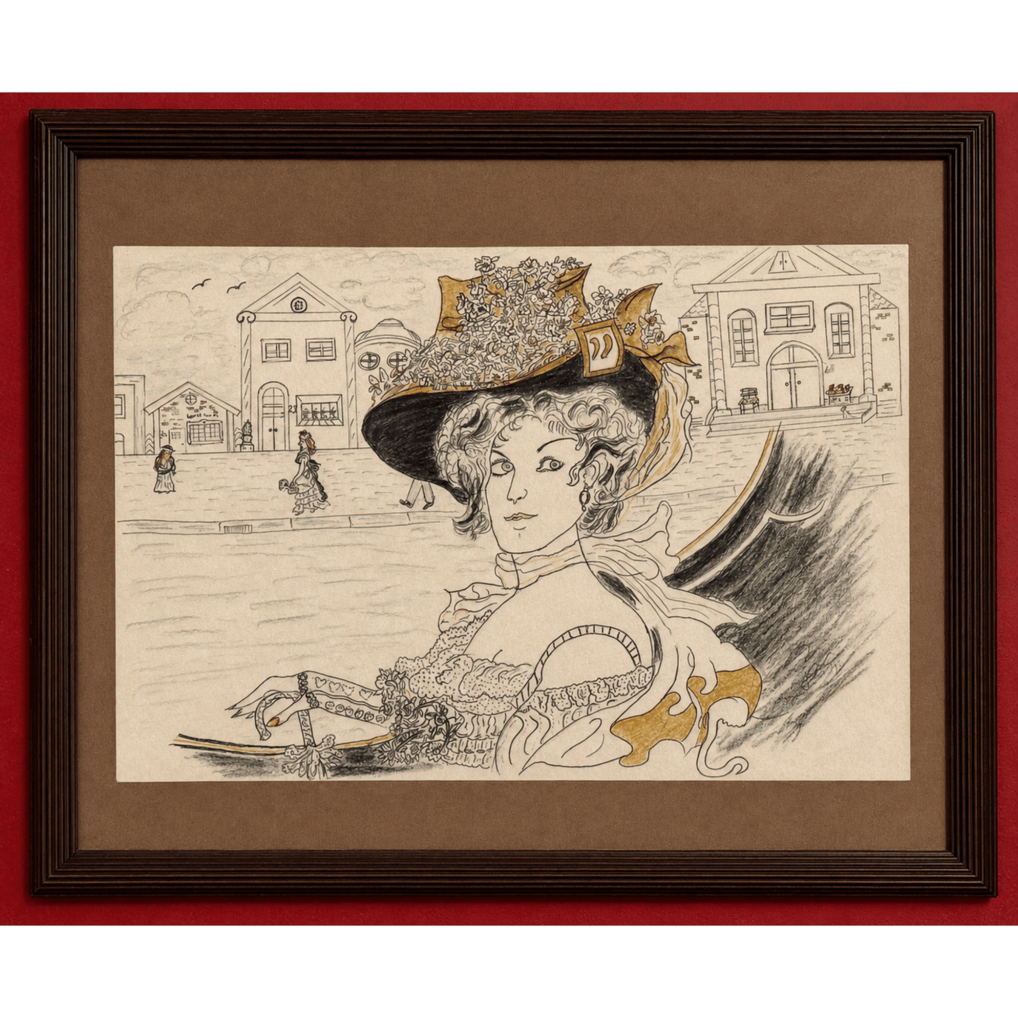 PimsArt Vintage Belle Victorian Mug From Original Drawing