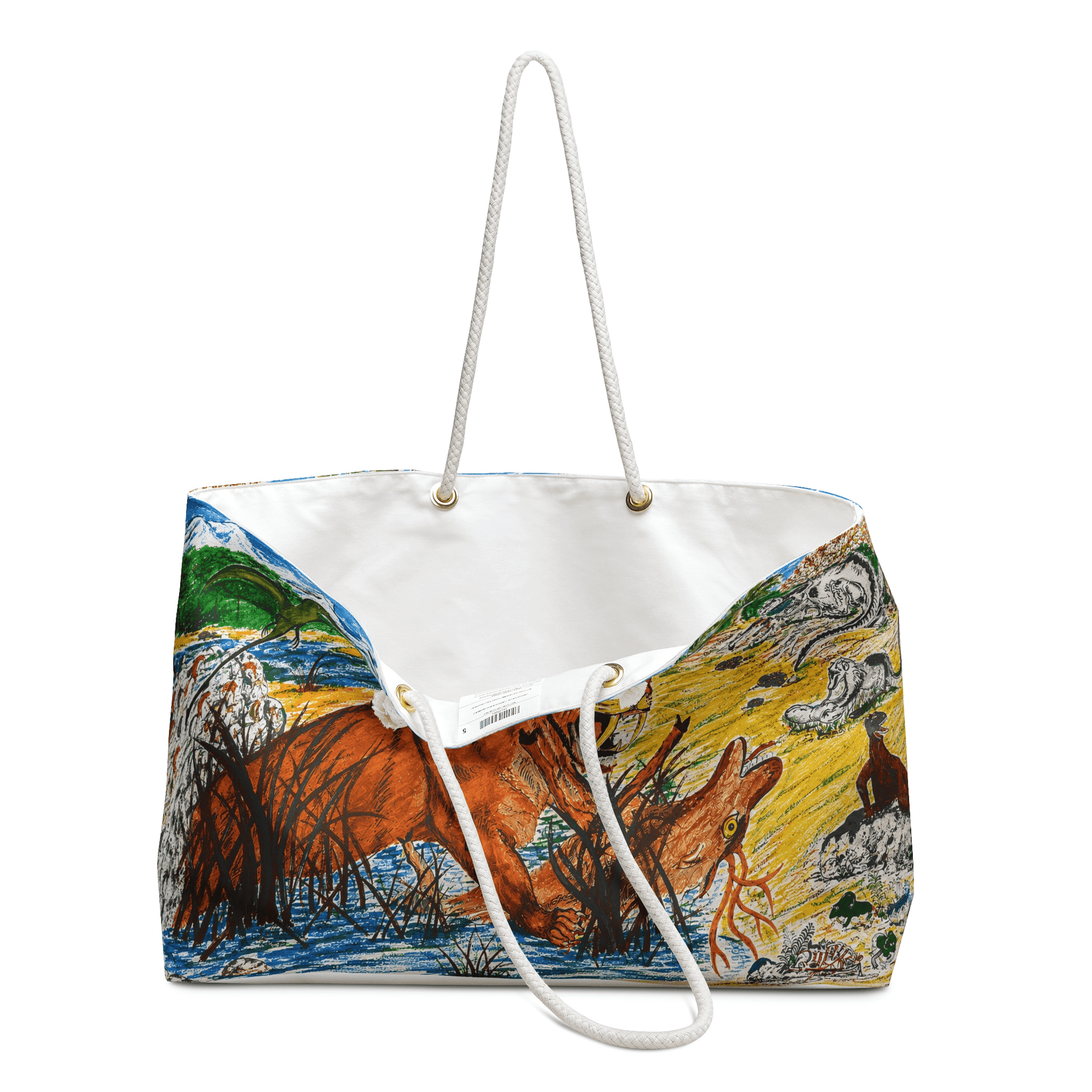 PimsArt Sabertooth Tiger Prehistoric Weekender Bag From Original Painting