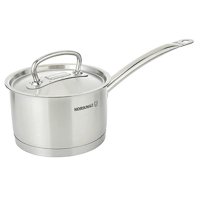 Korkmaz Proline 2Qt Stainless Steel Saucepan with High Profile Lid