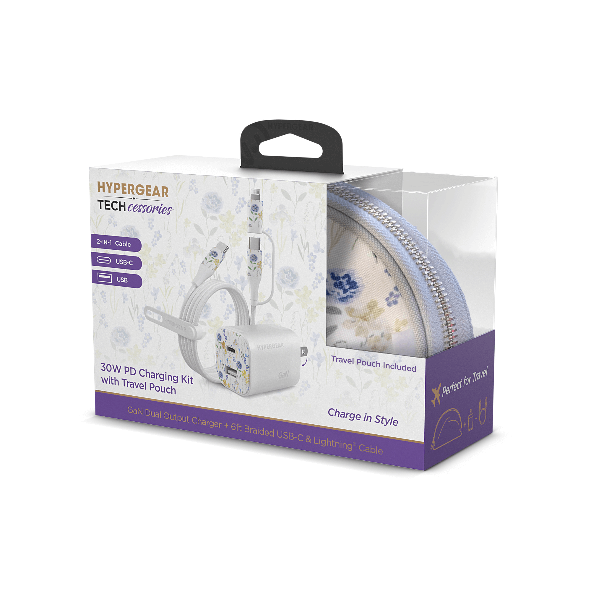 HyperGear TECHcessories 30W USB-C PD Charging Kit with Travel Pouch